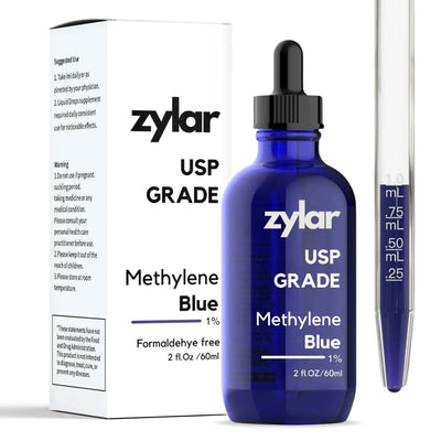 Zylar Methylene Blue 1% Drops- USP Pharmaceutical Grade (2Oz)